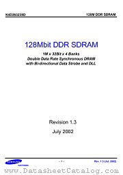 K4D263238D-QC40 datasheet pdf Samsung Electronic