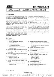 T89C51RC2-SLWCM datasheet pdf Atmel