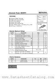 IRFS630A datasheet pdf Fairchild Semiconductor