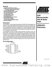AT89C4051-12PC datasheet pdf Atmel