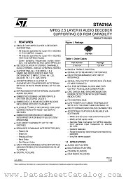 STA016 datasheet pdf ST Microelectronics