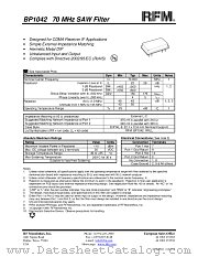 BP1042A datasheet pdf RF Monolithics Inc