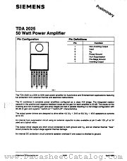 TDA2025 datasheet pdf Siemens