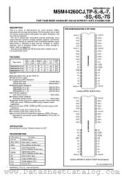M5M44260CJ-5 datasheet pdf Mitsubishi Electric Corporation