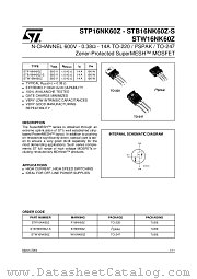 STP16NK65Z-S datasheet pdf ST Microelectronics