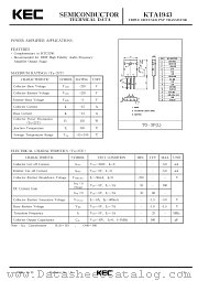 KTA1943 datasheet pdf Korea Electronics (KEC)