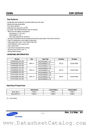 K4H560438D-GCB0 datasheet pdf Samsung Electronic