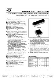 ST92E196 datasheet pdf ST Microelectronics
