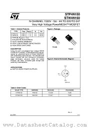 STP4N150 datasheet pdf ST Microelectronics