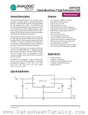 AAT3218IGV-2.7-T1 datasheet pdf ANALOGIC TECH