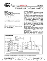 CY7C1345G-133BGI datasheet pdf Cypress