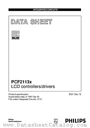 PCF2113WU datasheet pdf Philips