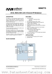 WM8775EDS/R datasheet pdf Wolfson