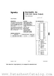 TDA1540TD datasheet pdf Signetics