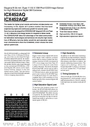 ICX452AQF datasheet pdf SONY