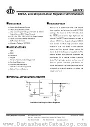 AIC1731-33CVBG datasheet pdf Analog Integrations Corporation