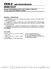 MSM74017 datasheet pdf OKI electronic componets