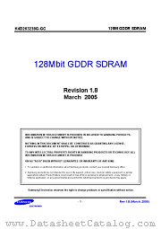 K4D263238G-GC33 datasheet pdf Samsung Electronic