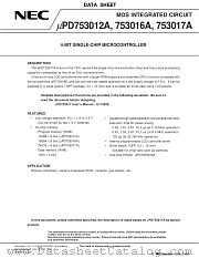 UPD753012AGK datasheet pdf NEC