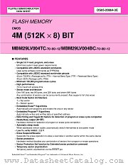 MBM29LV004TC-70PTN datasheet pdf Fujitsu Microelectronics