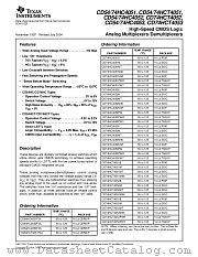 CD74HC4053NSRG4 datasheet pdf Texas Instruments