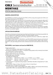MSM7662 datasheet pdf OKI electronic componets