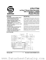 STK17TA8-W45 datasheet pdf SIMTEK