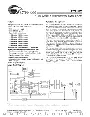 CY7C1327F-200AI datasheet pdf Cypress
