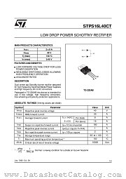 STPS16L40 datasheet pdf ST Microelectronics
