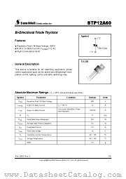 STP12A60 datasheet pdf SemiWell Semiconductor