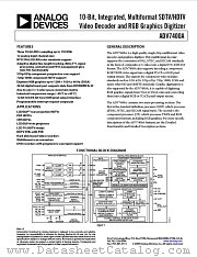 ADV7400AKSTZ-110 datasheet pdf Analog Devices