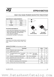 STPS10150 datasheet pdf ST Microelectronics