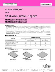 MBM29LV320TE80PBT datasheet pdf Fujitsu Microelectronics