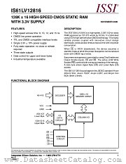 IS61LV12816-15TI datasheet pdf Integrated Silicon Solution Inc