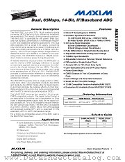 MAX12557 datasheet pdf MAXIM - Dallas Semiconductor