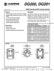 DG201AK/883B datasheet pdf Harris Semiconductor