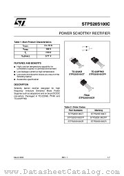 STPS20S100CT datasheet pdf ST Microelectronics