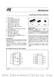 M74HC4316C1R datasheet pdf ST Microelectronics