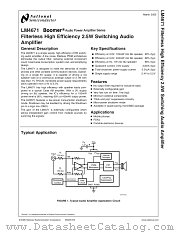 LM4671 datasheet pdf National Semiconductor
