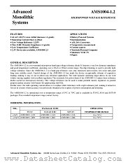 AMS1004-1.2 datasheet pdf Advanced Monolithic Systems