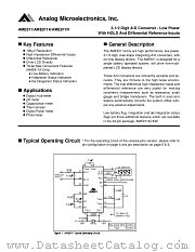 AME811 datasheet pdf Analog Microelectronics