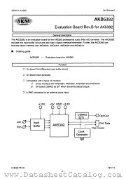 AKD5392 datasheet pdf Asahi Kasei Microsystems