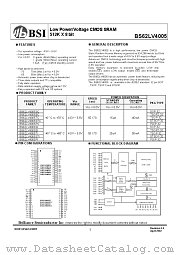 BS62LV4005 datasheet pdf Brilliance Semiconductor