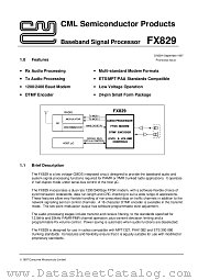FX829 datasheet pdf CONSUMER MICROCIRCUITS LIMITED