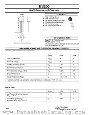 BS250 datasheet pdf General Semiconductor