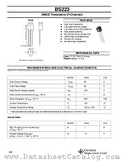 BS223 datasheet pdf General Semiconductor