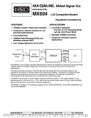 MX604 datasheet pdf MXCOM