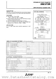 2SC1729 datasheet pdf Mitsubishi Electric Corporation