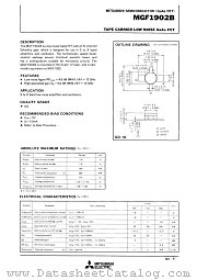 MGF1902B datasheet pdf Mitsubishi Electric Corporation