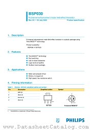 BSP030 datasheet pdf NXP Semiconductors
